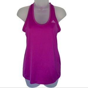 Adidas Purple Ribbed Tank Top Athletic Workout